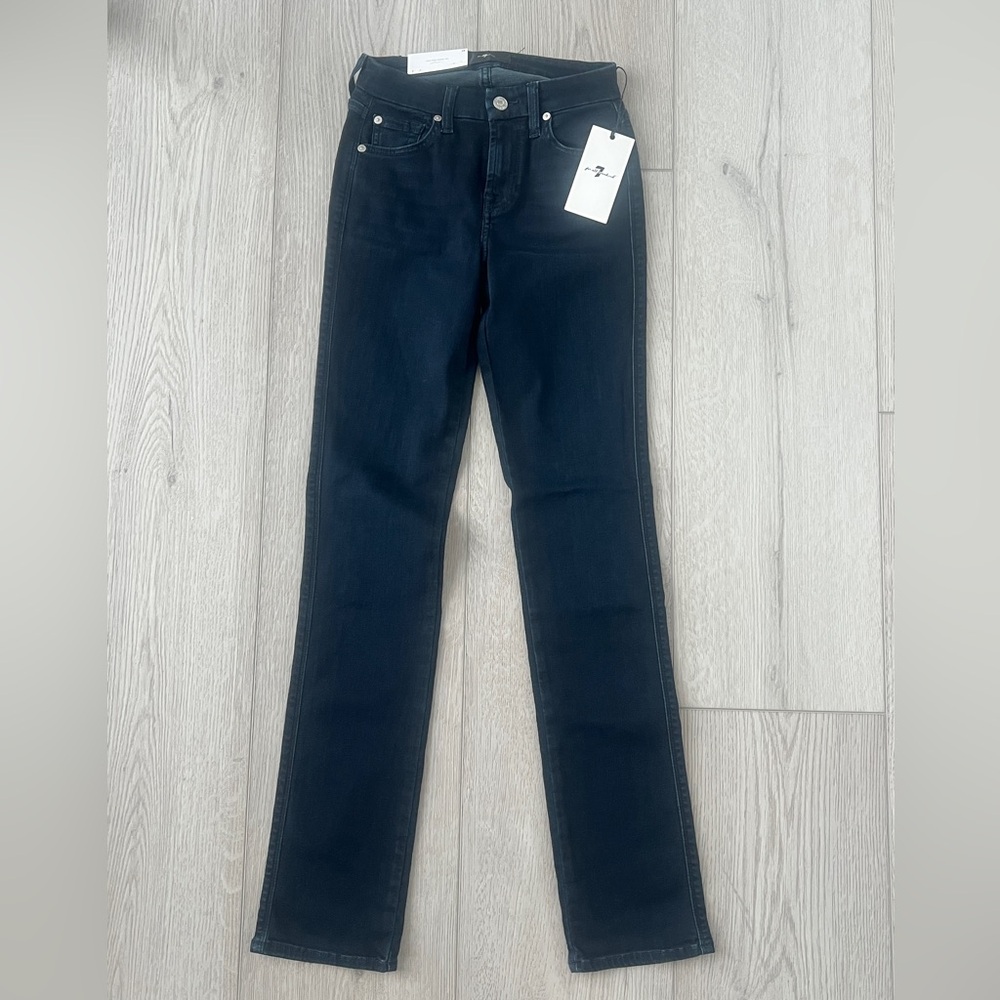 7 For All Mankind Kimmie Straight Leg Jean in Navy Wash